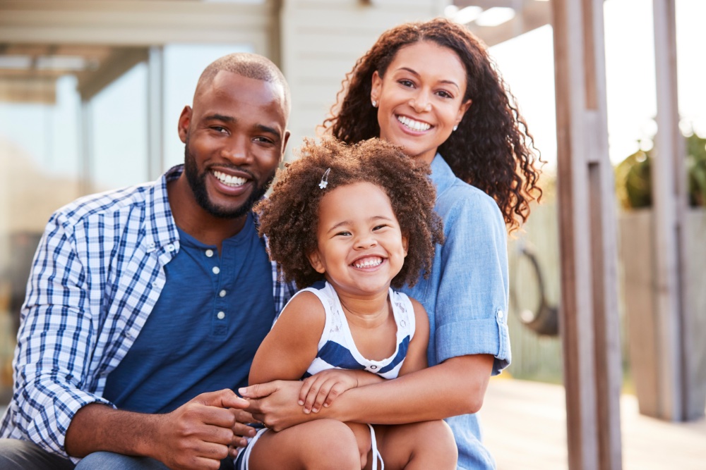 happy family smiling